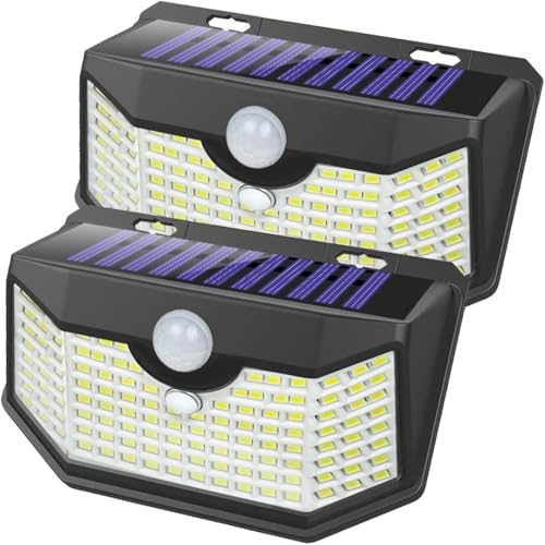 HMCITY 120 LED Outdoor Solar Lights with Motion Sensor and