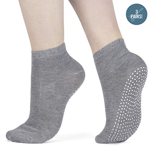 3 x Pairs Non Slip Yoga Pilates Socks Martial Arts Fitness Dance Barre. Anti-Slip/Non-Slip, Half Toe Full Toe Ankle Fall Prevention Grip Socks, Sox UK 4-9 / EU 38-44