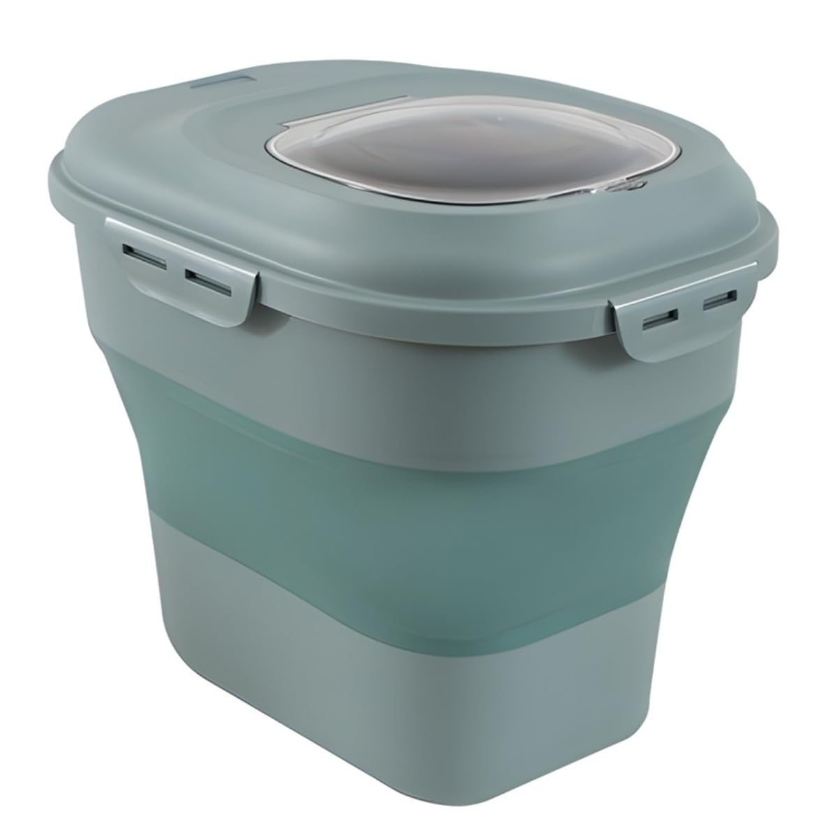 YöL Green Collapsible Pet Food Storage Container 25L with Wheels, Airtight Seal Lid & Scoop, Moisture Control Dry Food Bin Folding Space Saving Design for Dogs & Cats