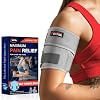 FEATOL Bicep Tendonitis Brace Compression Sleeve Support, Upper Arm Brace Tricep Bicep Support Bands for Men and Women, Arm Wrap Pain Relief for Muscle Strains and Inflammation(Gray, Medium)