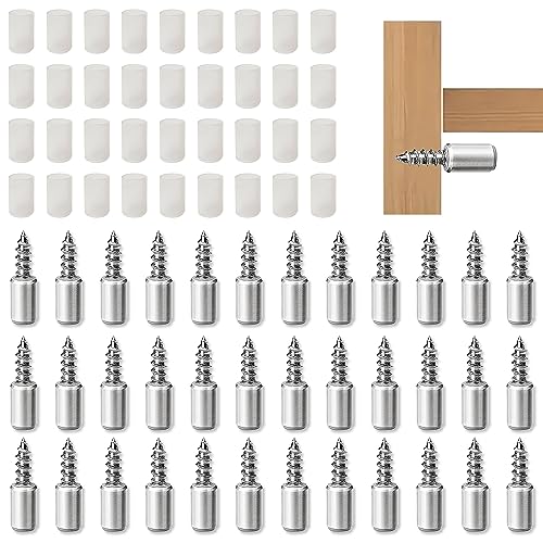mizikuu 36 Piezas Soporte de Baldas, Tornillo Integrado Autorroscante con Funda de Goma Soporte para...