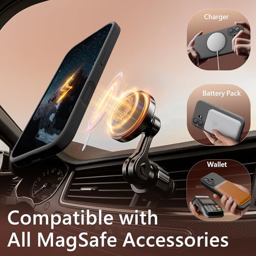 Image of FireNova Magnetic for iPhone 17 Case, Compatible with MagSafe, [Integrated Silicone Camera Control Button] [Camera Protection] Anti-Scratch Microfiber Lining Phone Case, 6.3 inch, Space Gray