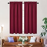 NANAN Half Window Kitchen Curtains Valances, Bedroom Blackout Window Treatment Tiers Short Curtains