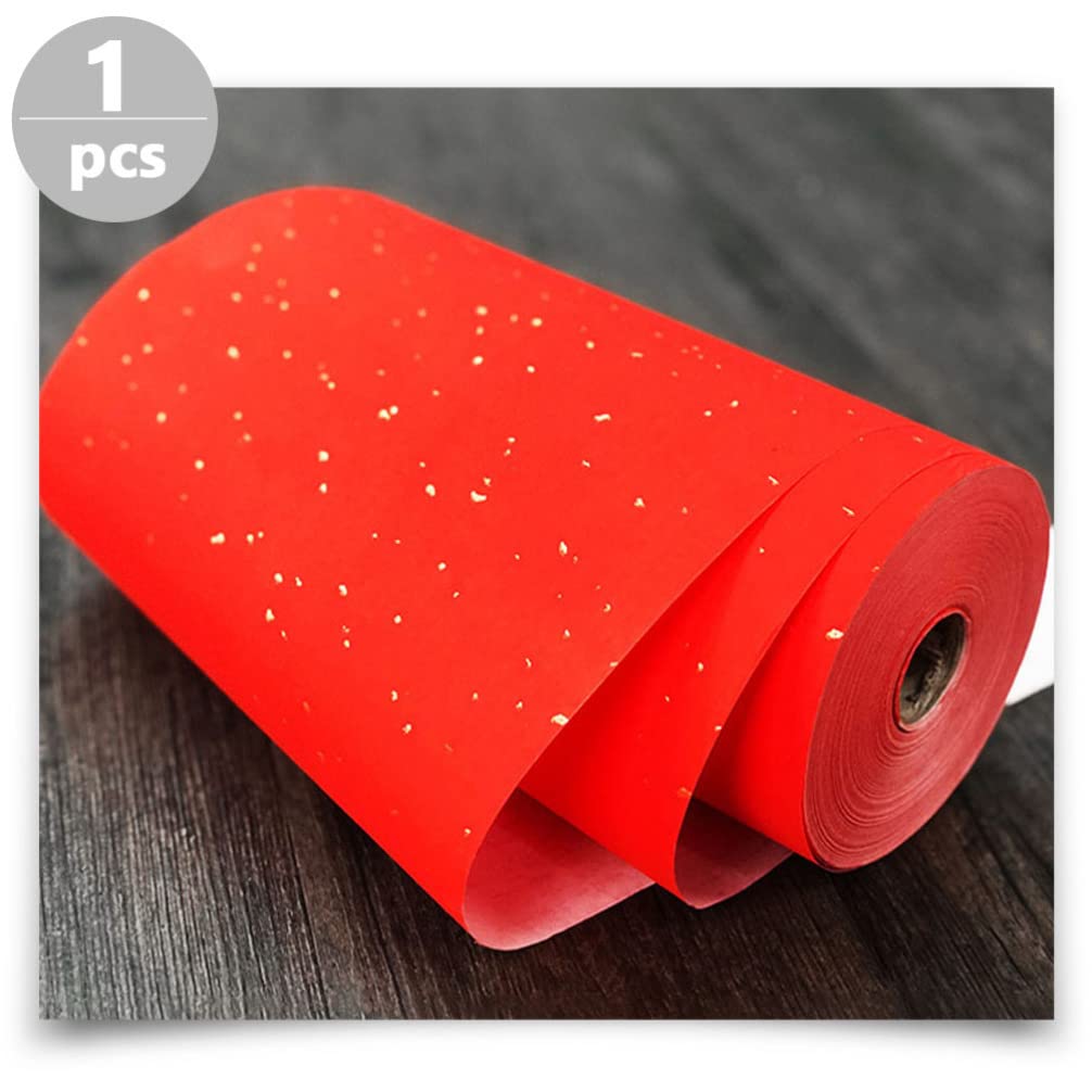 Dekoracje noworoczne, Dekoracja chińskiego nowego roku, 1 rolka papieru wiosennego. Chińskie kuplety. Papier Chunlian. Czerwony papier Duilian. Papier cięty po chińsku