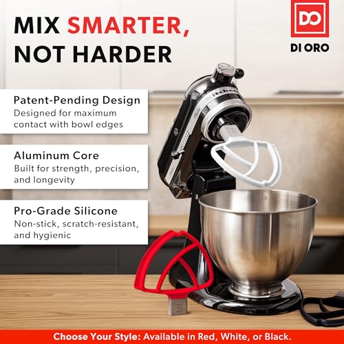 Image of DI ORO Flex Edge Beater for KitchenAid Tilt-Head Mixer, 4.5-5 Qt, White