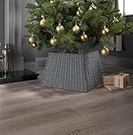 Wonderland® Christmas Tree Rattan Wicker Skirt Stand Base Basket In Grey Decor Xmas