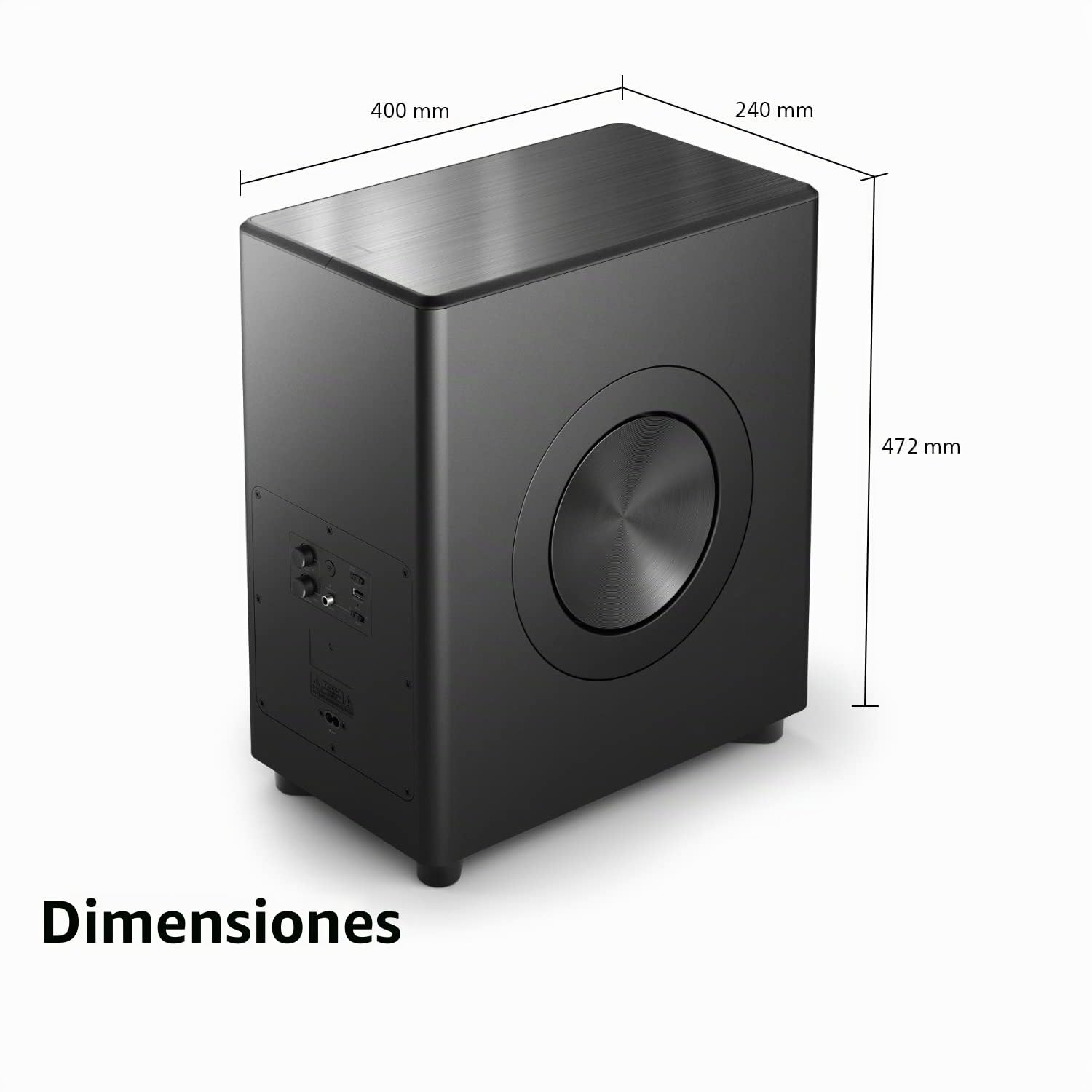 Philips FW1 | Subwoofer inalámbrico | Sonido cinematográfico | Graves Ricos y Profundos | Bonito diseño | 420 W de Potencia de Salida | Negro