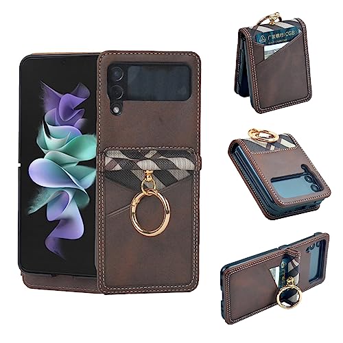 Samsung Galaxy Z Flip 4 Étui Portefeuille Café - Idée Cadeau Pratique Chic