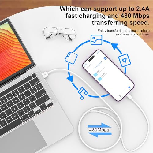 Image of 2PACK for iPhone Charger 10FT,Long Lightning Charging Cable,for Apple Certified Cord for iPhone 14 /13 /12 /11 Pro /X /Xs Max /XR /8 Plus /7 /6s /SE /5c /5s,for iPad Air /Mini USB Charge 10Foot