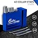 Quality Stays 40 Metal Collar Stays for Men's Dress Shirts – 3 Sizes in Divided Sapphire Box