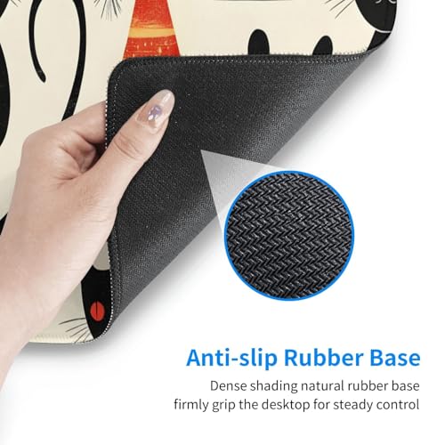 Tapis de souris pour jeu avec base en caoutchouc et bords cousus