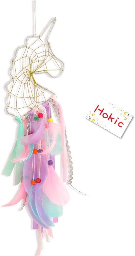 Unicorn Dream Catcher Wall Hanging Colorful Handmade Dreamcatchers for Kids/Girls Bedroom Unicorn Theme Birthday Party