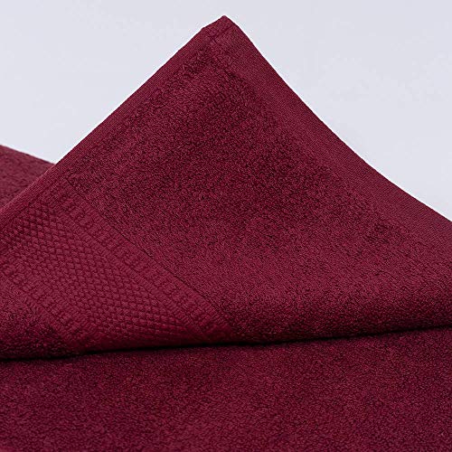Image of Global Home 100% Cotton Bath Towel II 500 GSM II Pink II 140 X 70 cm - 2pc Set for Gym, Kitchen, Home, Bathroom or Spa, Wash Basin, Hotel