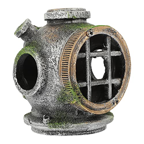 Abaodam 水槽の隠れ家 水槽大 小魚の隠れ家 水族館の難破船 水槽の小道具 水槽用クラフト 水族館造園装飾 エビの隠れ家 水槽の付属品 水槽隠し洞窟 水族館の水槽 魚の隠れ場所 樹脂