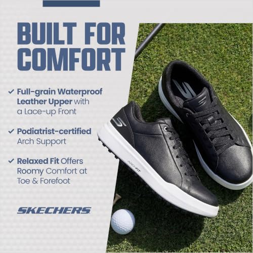 Image of Skechers Women's Drive 6 Arch Fit Golf Shoe | Golf, Waterproof, Arch Fit, Relaxed Fit, Goodyear Rubber Outsole, Premium Leather, Spikeless