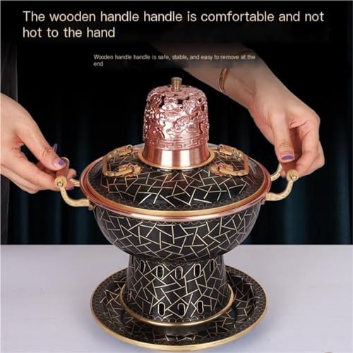 Olla china para hot pot de cobre puro 22cm negro miniatura 4