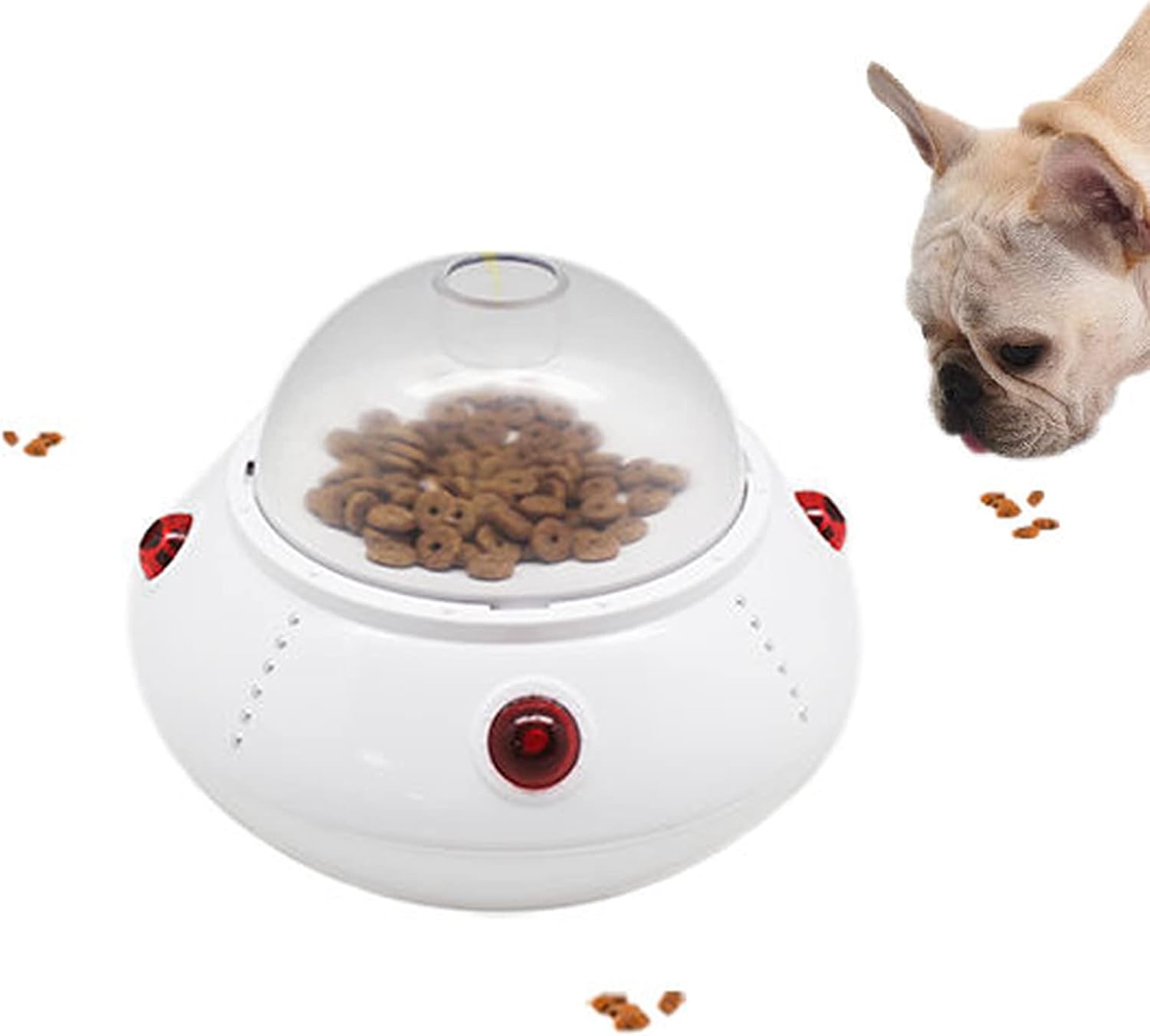 TsoLay Interactive Dog Food Toys, Electric Smart Food Dispensing IQ Training Feeder with Sensing Moving and Auto-Off, Puppy Dry Food Plate Leakage Dispenser to Improves Memory and Stay Healthy