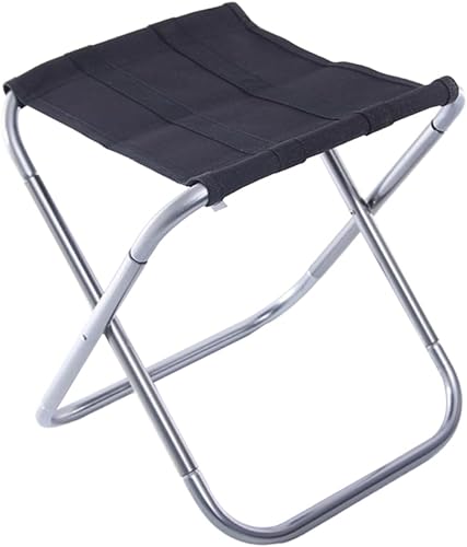 Silla de camping plegable pequeña de 11.0 x 9.1 x 9.8 in, aleación de aluminio, taburete de barbacoa, superficie de lona, silla de tren de viaje
