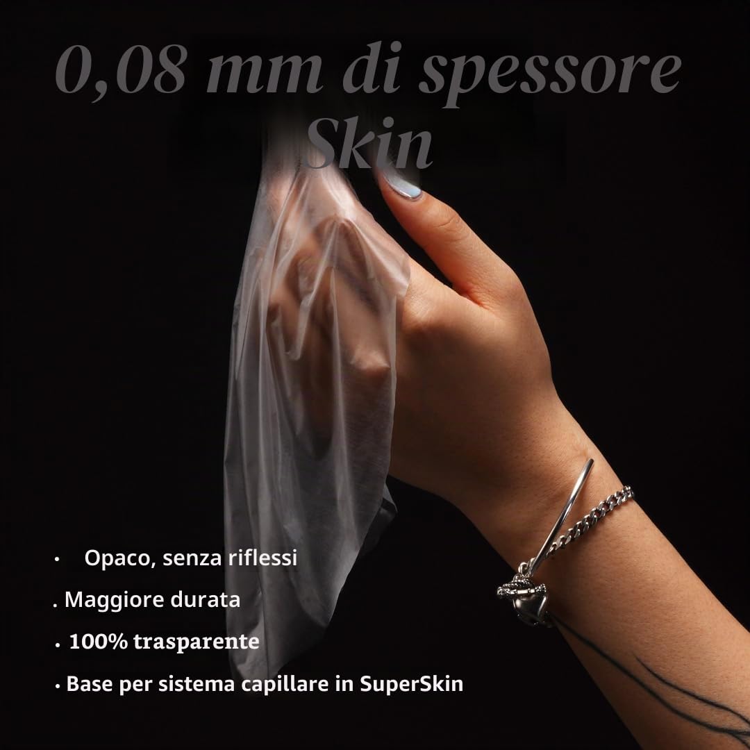 Lordhair Protesi Capelli Uomo, Pelle Super Sottile da 0,08 mm Parrucca da Uomo per Sistema Capillare da 8x10 Pollici Dimensione Della Base