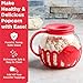 Ecolution Patented Micro-Pop Microwave Popcorn Popper with Temperature Safe Glass, 3-in-1 Lid Measures Kernels and Melts Butter, Made Without BPA, Dishwasher Safe, 3-Quart, Red