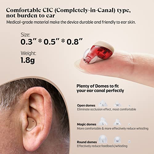 iBstone Rechargeable Hearing Aids for Seniors Adults, OTC Digital Devices for Super Nature Sound, 4 Programs for Optimal Hearing Experience, Smart Touching Operation, Quick Charge with Portable Charging Case, K21, 2025 Version