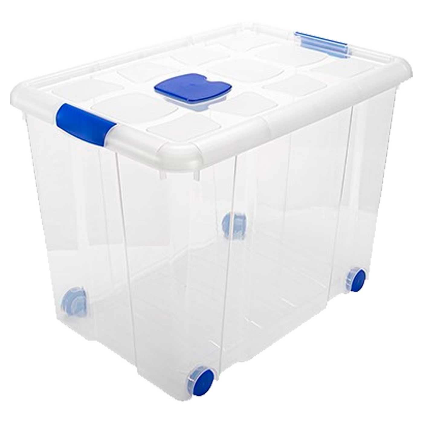 Acan Tradineur - Pack de 4 Cajas de Almacenamiento - Fabricado en plástico - Contenedor para almacenar libros, ropa, mantas - N.º 8-44 x 61,5 x 46,5 cm - 86 Litros