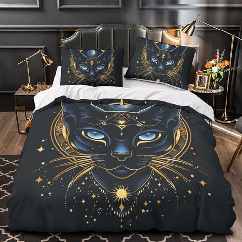 Housse de couette chat 3D zippée : finis les lits défaits et draps froissés