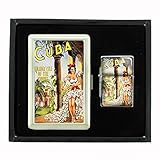 Cigarette Case Oil Lighter Gift Set Vintage Poster D-040 Cuba - Holiday Isle of The Tropics