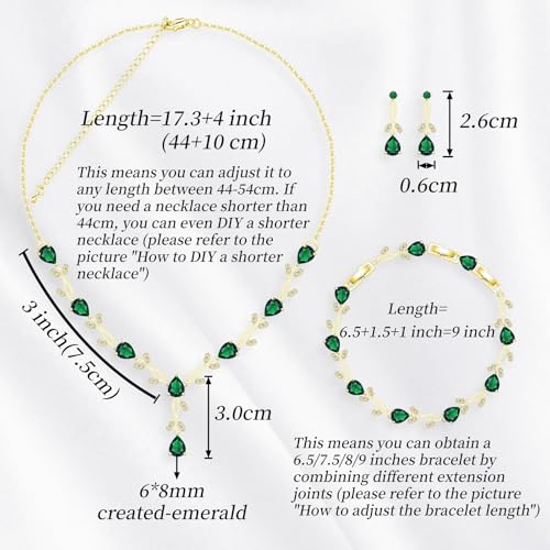 Image of GZWHD Wedding Jewelry Sets for Bride Bridesmaid Women Cubic Zirconia Necklace Earrings Bracelet Set Gift for Mother Friend Wife Daughter Sister Party Prom Jewelry
