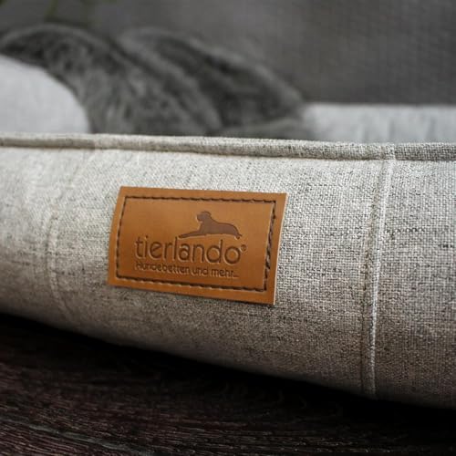 tierlando® Orthopädisches Hundebett Goofy Couture mit Matratzenschoner, waschbarer Bezug aus meliertem Möbelstoff, für mittlere bis sehr große Hunde Größe: 90x75cm | Farbe: 06 Grau