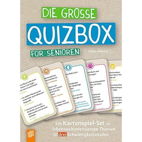 Die große Quizbox für Senioren: Ein Kartenspiel-Set zu lebensweltorientierten Themen in drei Schwierigkeitsstufen