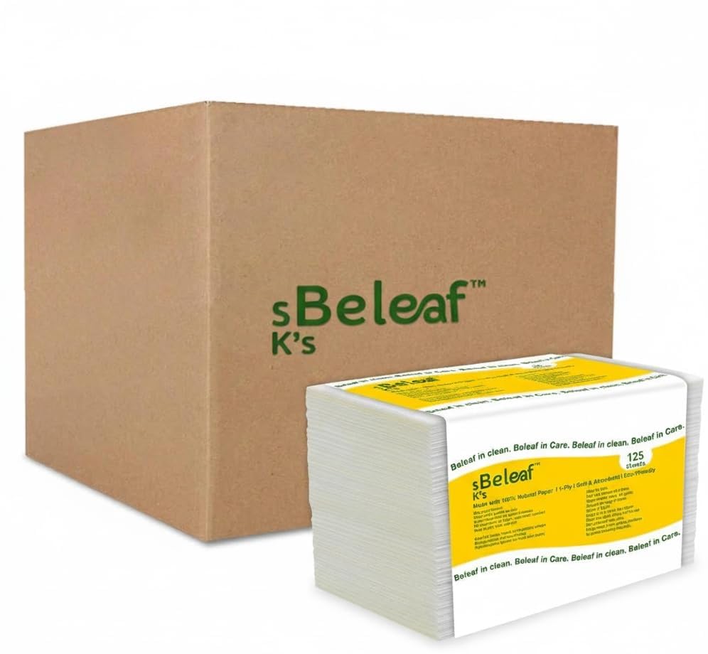 SK’s Beleaf M Fold Hand Towel | 48 Packs x 125 Sheets | 21cm x 20cm White Paper Towels | Soft, Absorbent & Hygienic Folded Tissue for Office, Hotel, Kitchen, Salon & Restroom Use-image-39