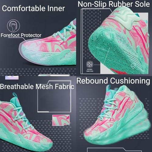Womens High Top Sneakers Fashion Multicolour Lace Up Basketball Shoes Casual Breathable Mesh Walking Shoes Non Slip Rubber Outsole Cushioning Athletic Running Shoes for Couple4