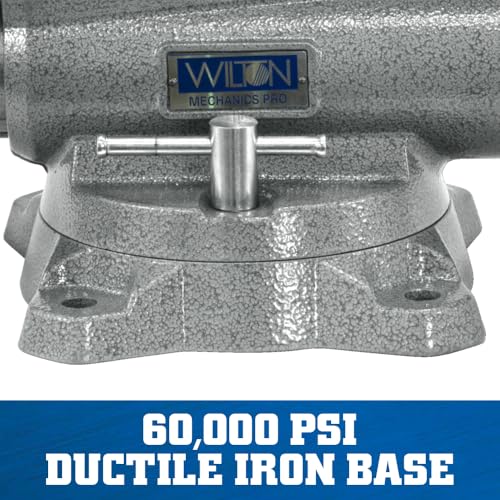 Image of Wilton Mechanics Pro Bench Vise, 10 inch Jaw (Width-12 inch, Opening-5-1 /4 inch) Throat (Model 8100M), Gray