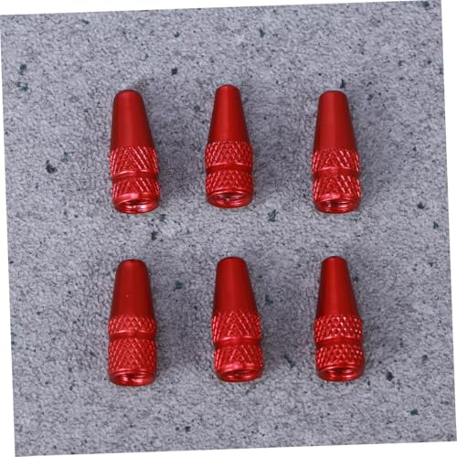 6 Und Tapones de Válvula Aluminio Rojo para Bicicleta miniatura 4