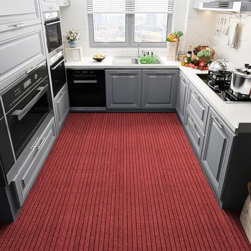 Tapis antislip super absorbant grand format 50×180cm rouge - 6