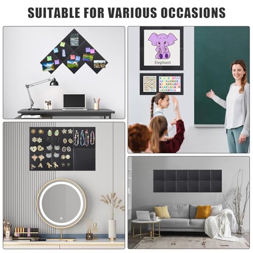 Large Cork Board Alternative 36" X 24" Bulletin Board - 6 Pack Removable Felt Wall Tiles with 15 pushpins, Large Cork Boards for Walls Cork Board for Office Pin Board Tack Board -  image 6