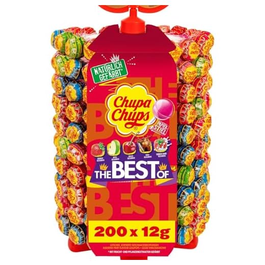 Center Shock Scary Mix | Box mit 100 Kaugummis | Extra-sauer | Zufallsgeschmack 7 Chupa Chups Lutscher-Rad | 200 Lollies je 12g | Lollipop-Ständer in 6 leckeren Geschmacksrichtungen, Perfekt als Weihnachtsgeschenk und auf Parties