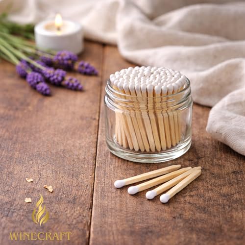 Image of 150 Count | 2 inch White Matches | Strikers Included | Color Tip Wooden Match | Refill for Matchstick Jars, Candle Display, Holders & Bottles | 2 in inches Long Blanco