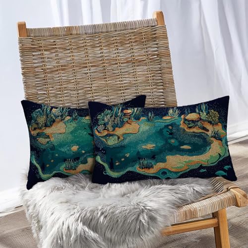 Housses de coussin lin corail 75x50cm Xlccaioo pour canapé de jardin extérieur - 4