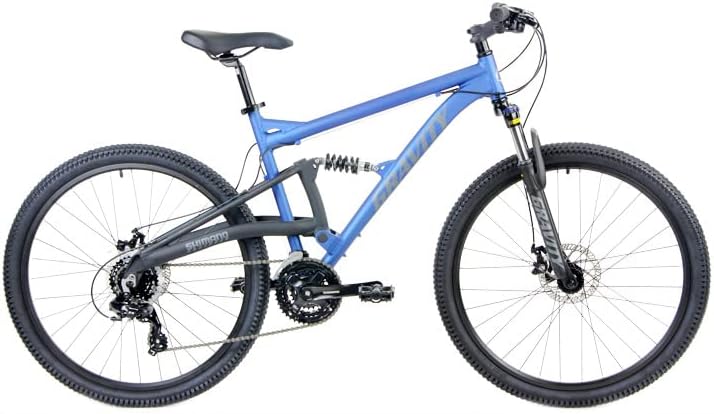 Gravity FSX 27.5 DLX24 Dual Suspension with Disc Brakes Mountain Bike 27.5 in 650b Wheels Satin Blue
