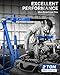 2 Ton Hydraulic Engine Hoist Crane with Lever, Folding Heavy-Duty Cherry Picker with 6 Locking Wheels & 4 Boom Positions, for Truck/SUV Engines, Garage Workshop, Industrial Lifting (Net Wt. 168 lbs)