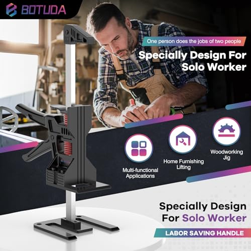 BOTUDA 2024 New Labor Saving Handle(2pack) 12 in All Aluminum Arm Tool Lift, Multifunctional Furniture Cabinets Door Paneland Windows Lifting Jack ,Men's Tool Raised by 6.8 Inches, Bearing 380lbs