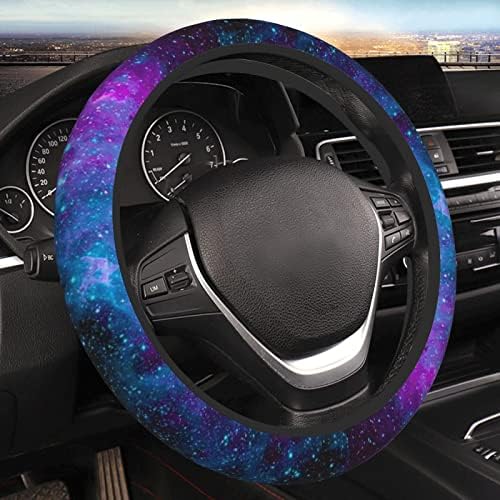 Purple Galaxy Steering Wheel Cover for Women Girls Universal 15 Inch Neoprene Auto Interior Car Accessories
