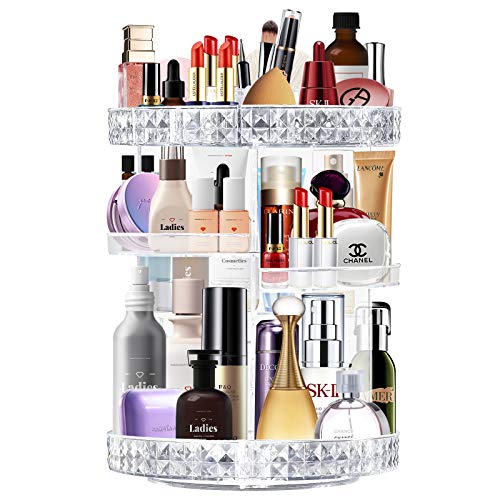 Ubitree make-up organisator, 360 ° roterende cosmetische organizer vitrine met 6 verstelbare lagen Cosmetica-opbergdoos met grote capaciteit voor sieraden, make-upborstels, lippenstiften