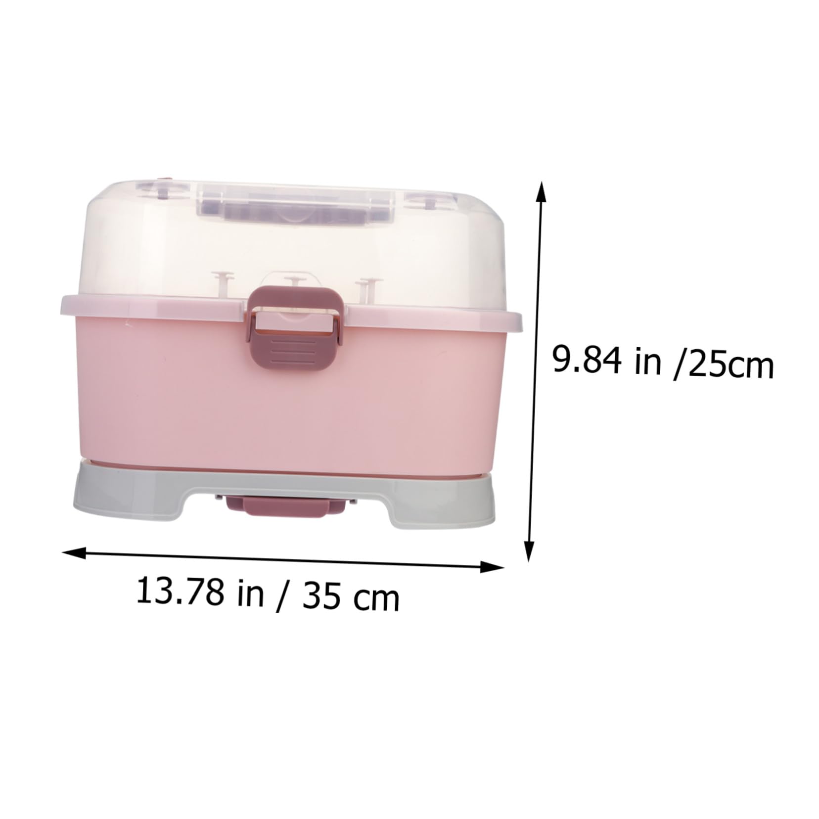 Caja de Almacenamiento para Biberones Tapa PP Rosa para Casa y Viaje