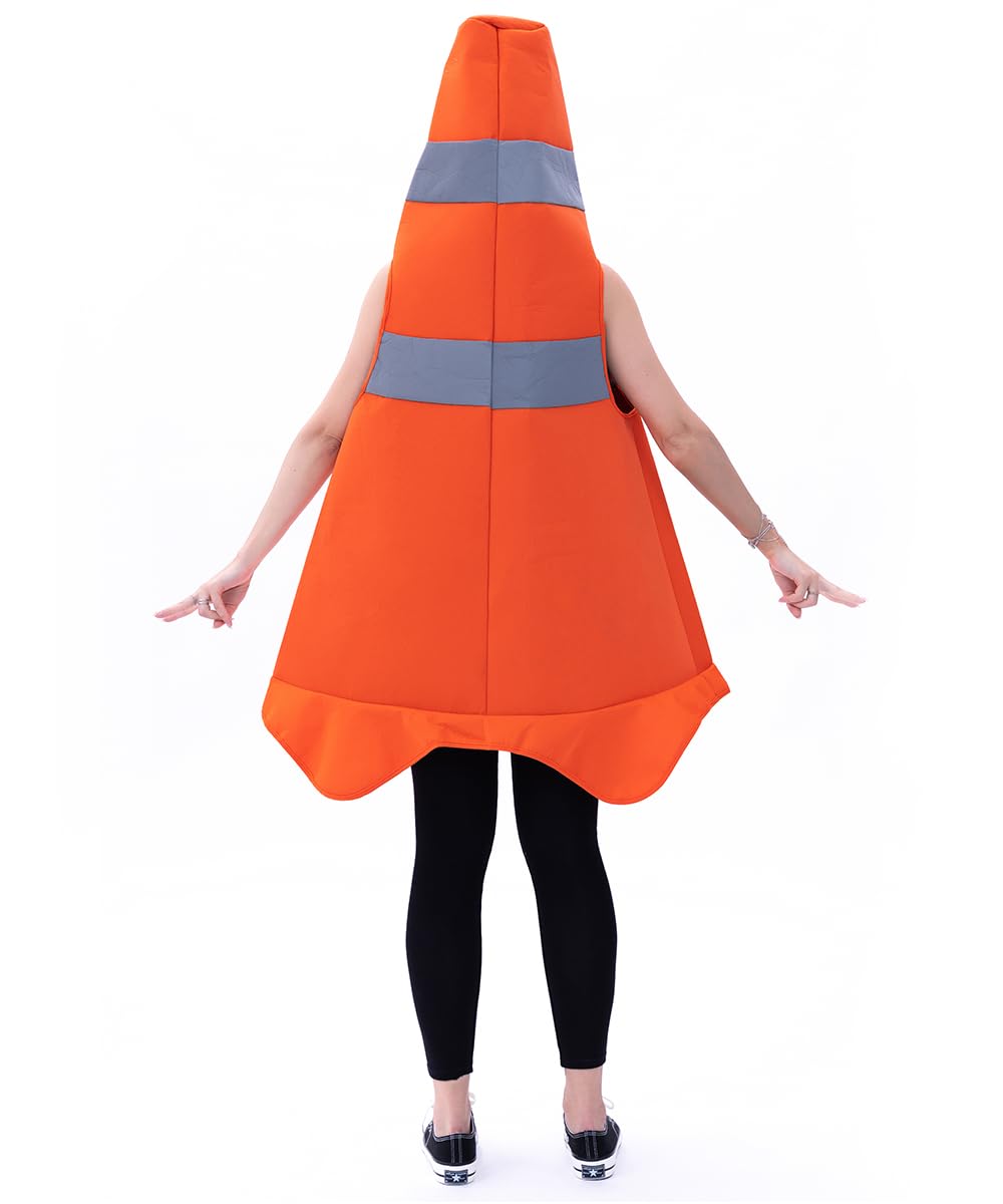 Disfraz De Cono De Tráfico Para Mujer - Divertido Para Halloween Y Fiestas, Material Poliéster, Lavado A Mano