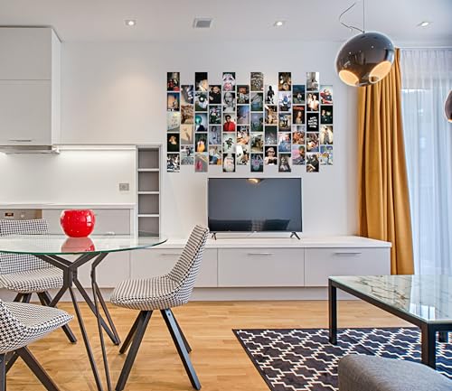 Image of Pack of 54 Grunge Wall Collage Kit Posters - 4 x 6 Inches Wall Decor Poster - Wall Art For Bedroom, Living room, Office - 1 Tissue Tape