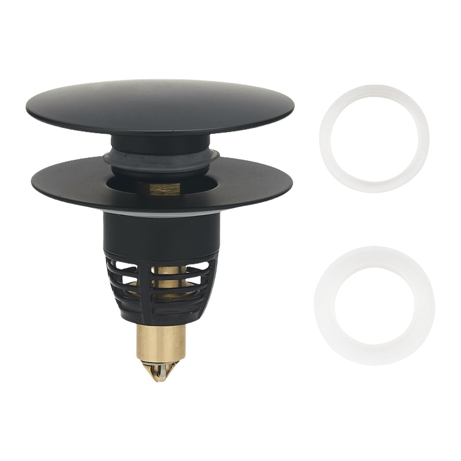 Anticlogging Drain Filter Sink Plug Wash Basins Stoppers Push Type Bounce Cores Strainer Enduring Basins Filter Net Bathtubs Stoppers Baths Covers for Tub Hair Catcher Replacement