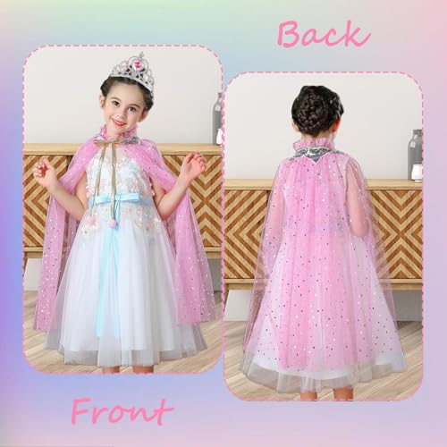 Set de capa princesa 8 piezas para niñas 3-8 años miniatura 3